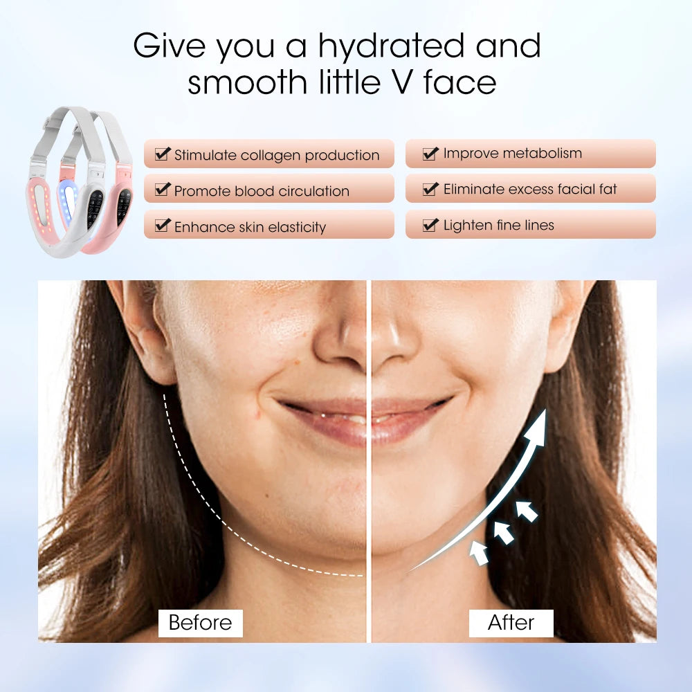 Face Lifting Device Red Light Skin Rejuvenation V Face Massager