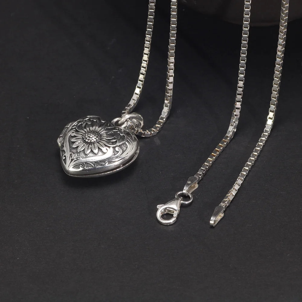 Vintage Thai Silver 925 Heart Shaped Aromatherapy Locket