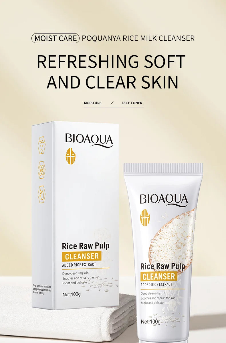 BIOAQUA Rice Raw Pulp Facial Cleanser for Bright Skin