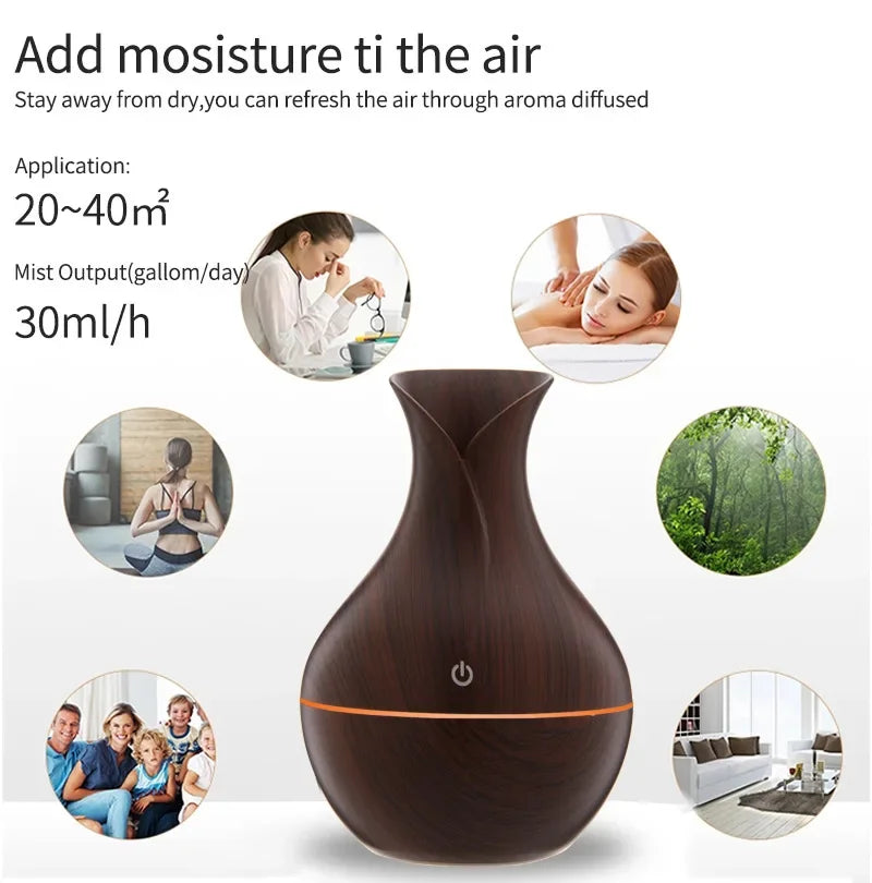 200ml Air Humidifier Essential Oil Diffuser USB Mist Maker Mini Humidificador with Colorful Light for Home Office Car