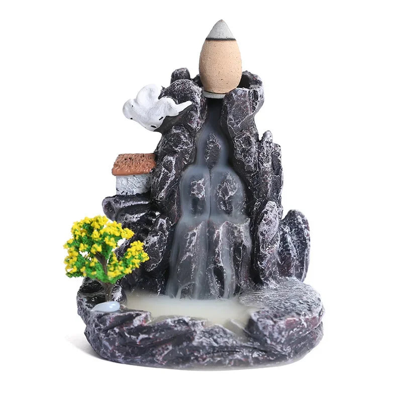 Creative High Mountain Flowing Resin Back Flow Incense Holder