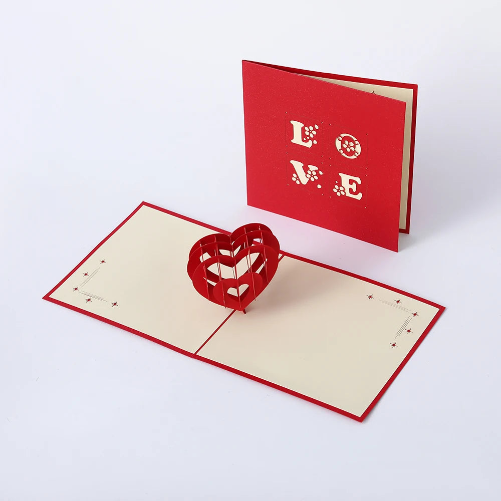 3D Pop Up Greeting Cards Love Postcard Couples Handmade Gift