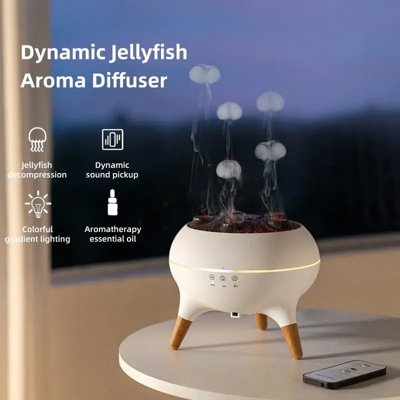 Dynamic Jellyfish Air Humidifier 250ml Essential Oil Diffuser with 7 Colorful Night Lights