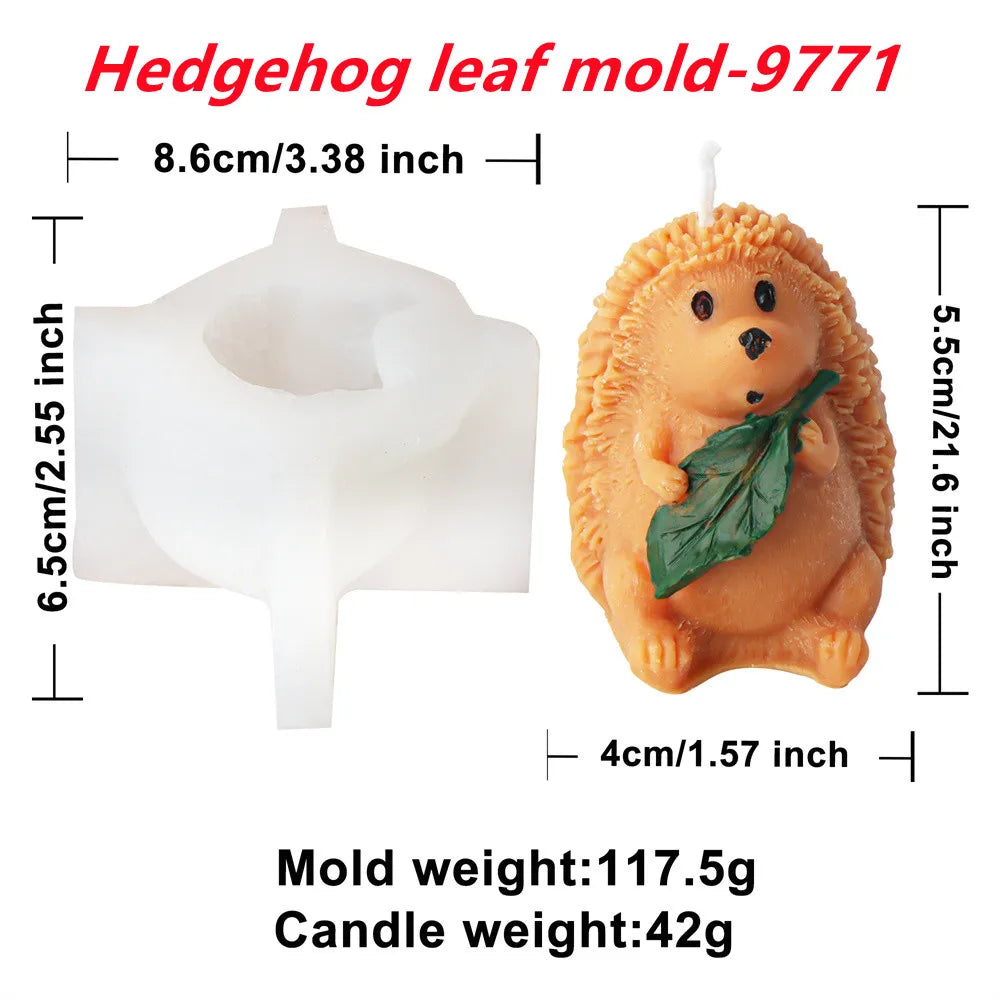 Hedgehog Sculpture Mold for DIY Soywax Candle Decor