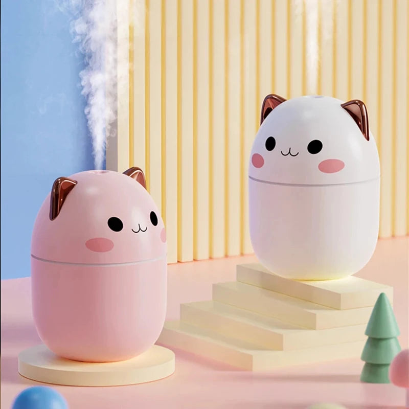 300ML Air Humidifier Cute Cat Ultra-Silent Aromatherapy