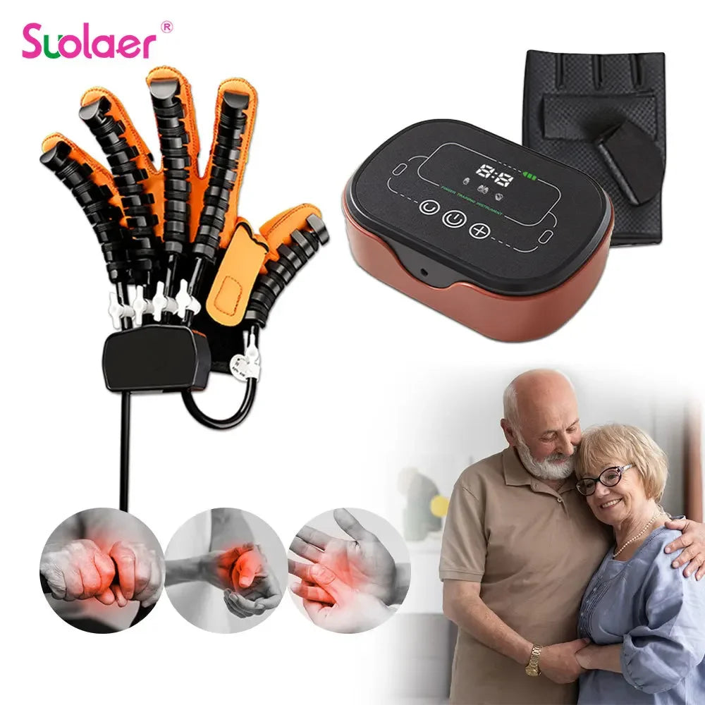 Stroke Rehabilitation Glove Finger Robot Trainer for Hemiplegia