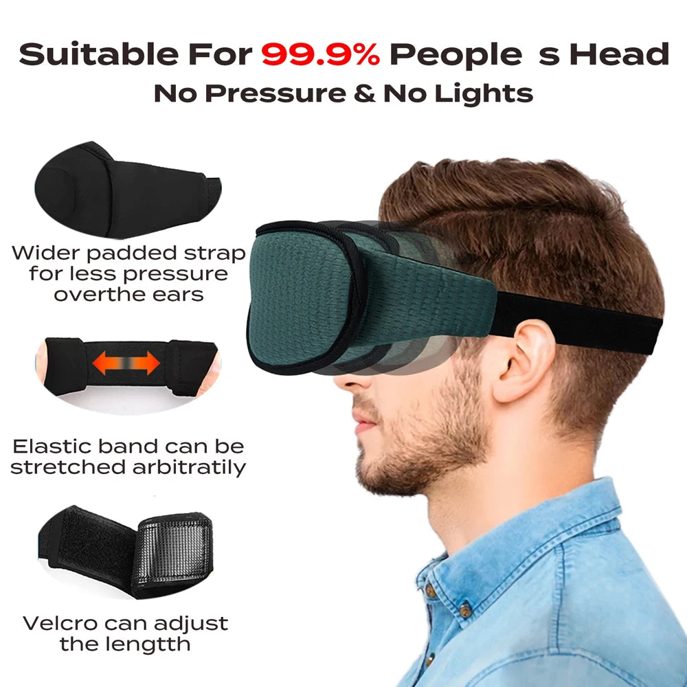 3D Sleeping Mask 100% Blockout Light for Travel Comfort