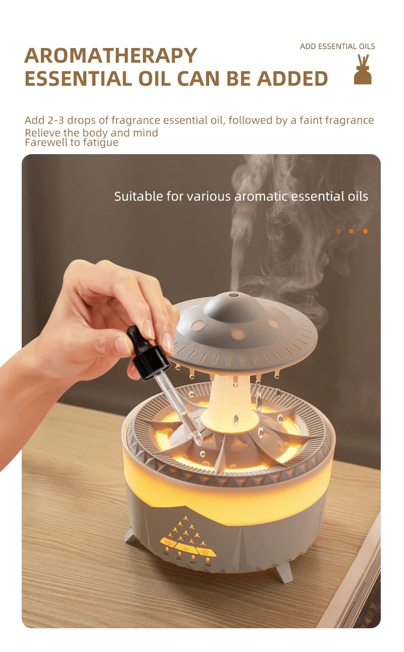 2023 Rain Cloud Humidifier with Remote Raindrop Diffuser