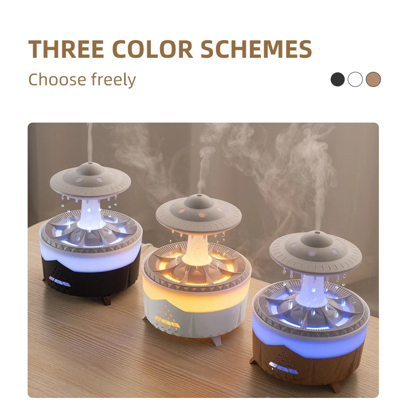 350ml Aroma Air Humidifier Mini USB Remote Control Raindrop Diffuser