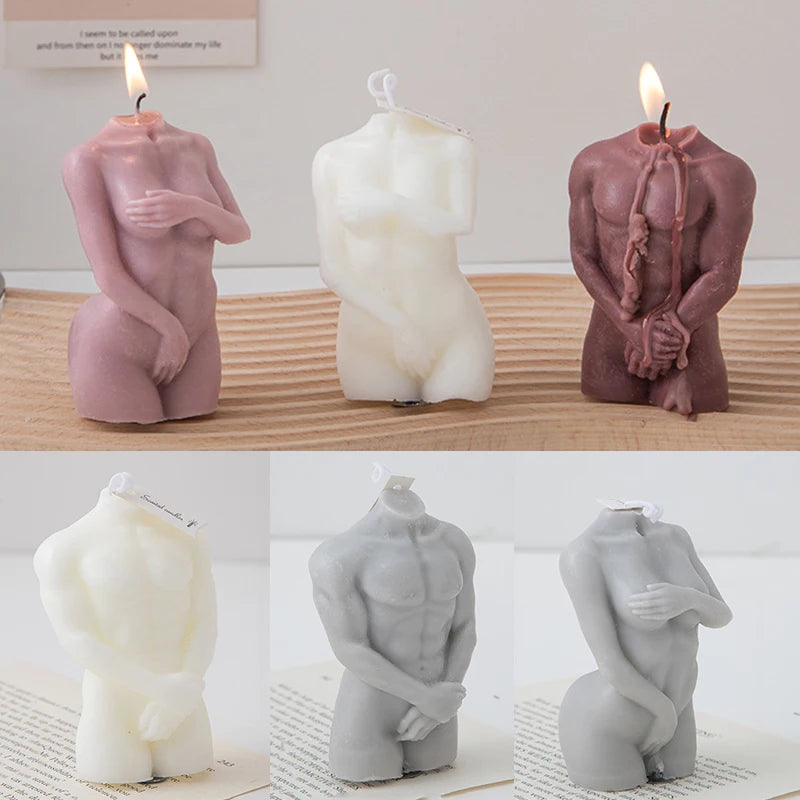 1PC Sexy Male Female Body Aromatherapy Candle 3D Naked Wax