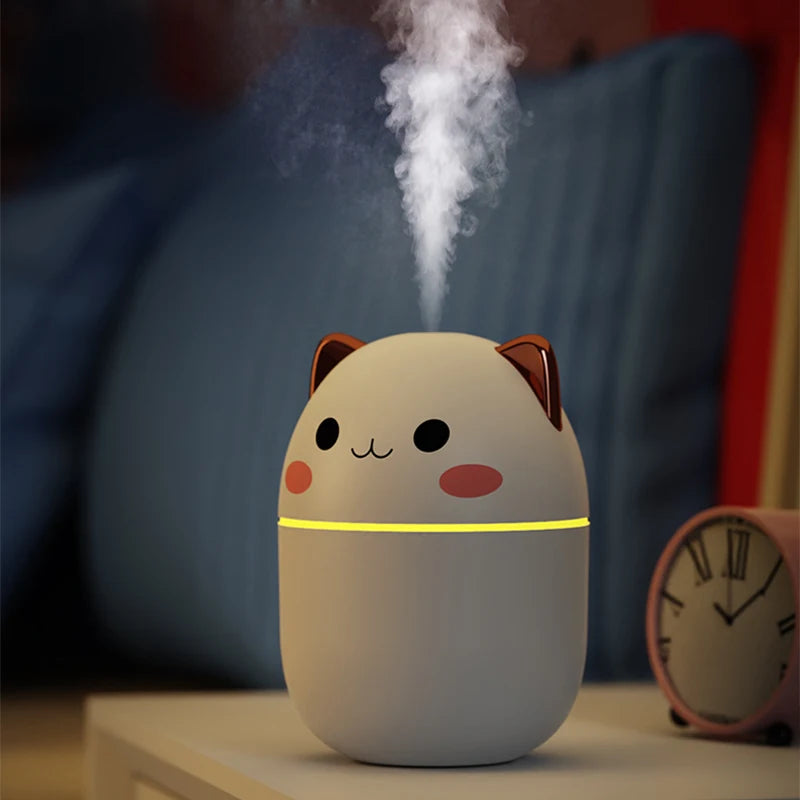 300ML Air Humidifier Cute Cat Ultra-Silent Aromatherapy