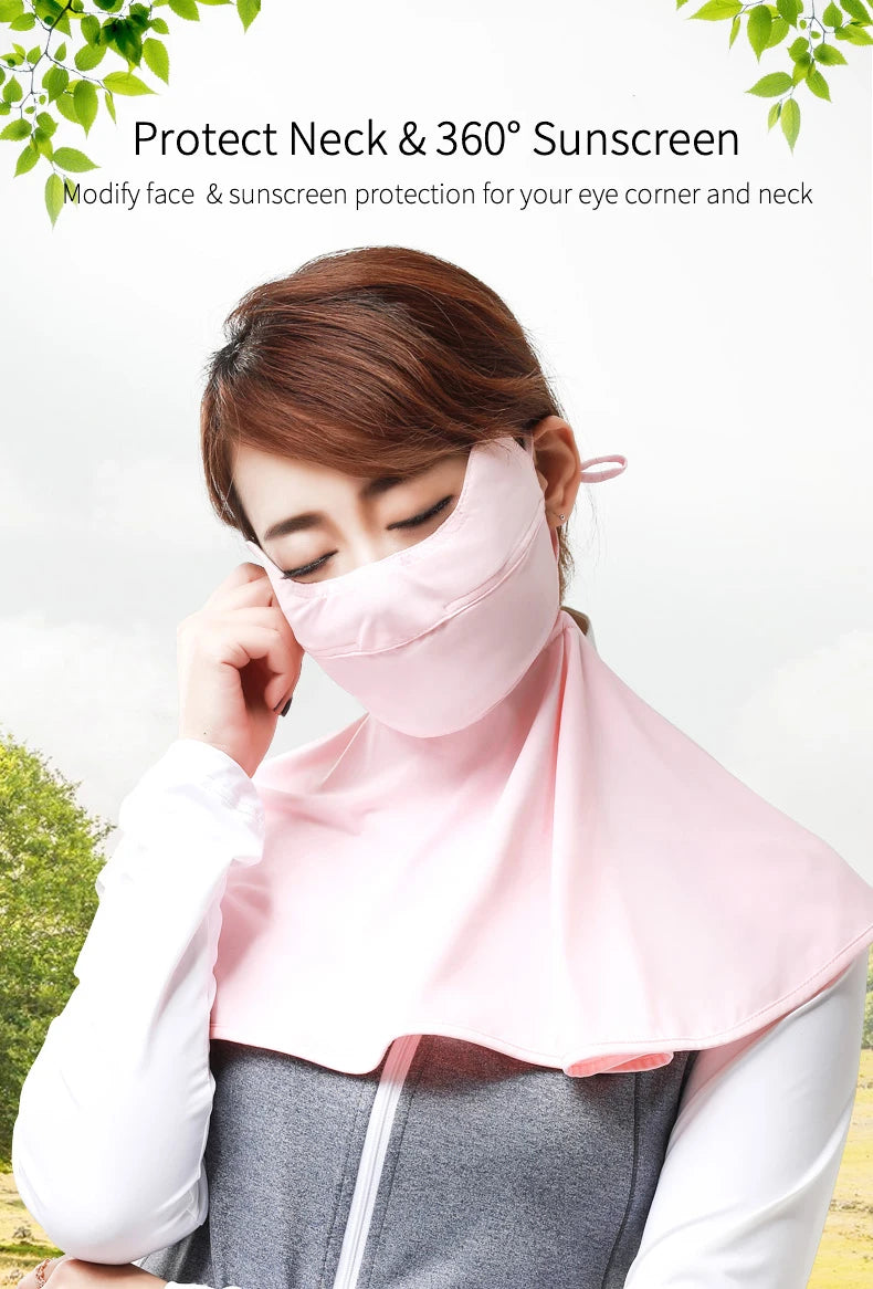 Ohsunny Sun Protective Scarf Neck Eye Mask for Women Outdoors