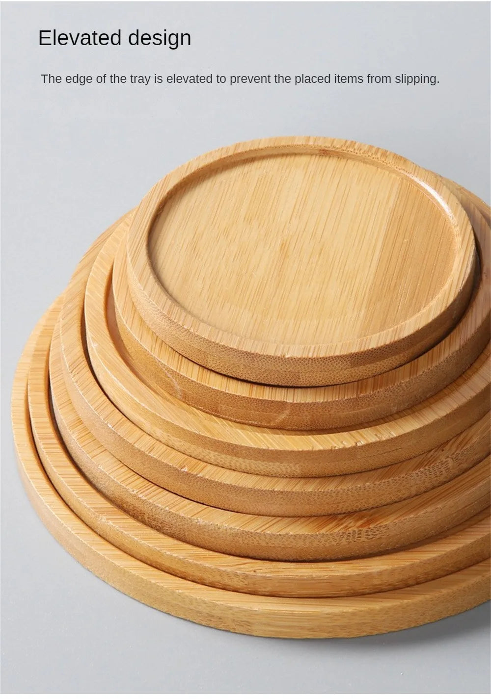 Elegant Multi Bamboo Tray Wood Saucer Flower Pot Tray Cup Pad Coaster Plate For Kitchen