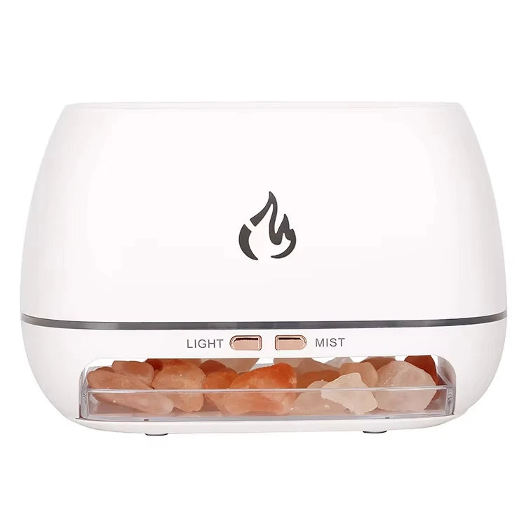 New Himalayan Crystal Salt Stone Aroma Humidifier with 3D Night Light