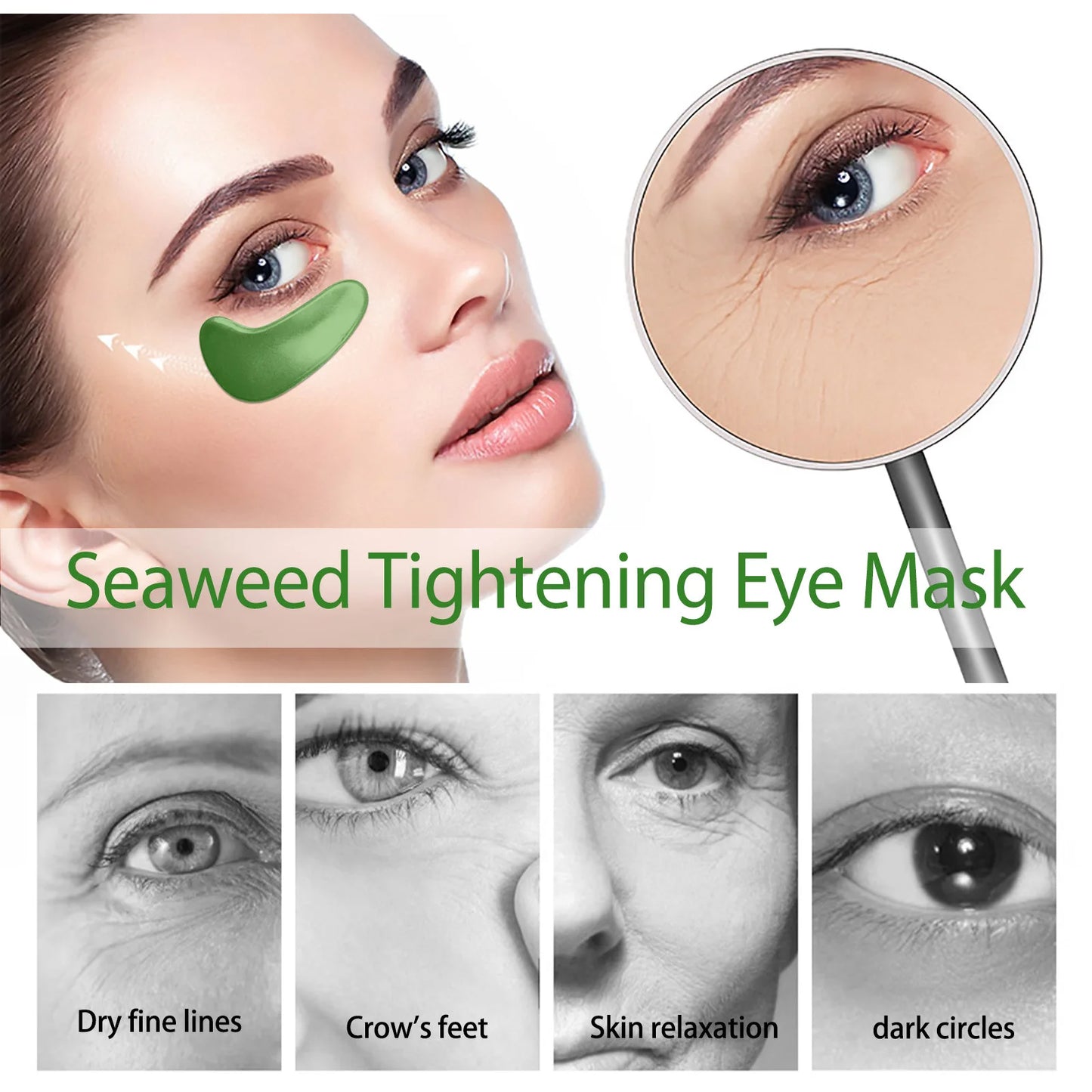 60Pcs Seaweed Firming Eye Mask Gentle Moisturising Care