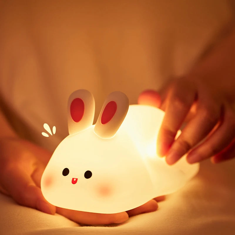 Animal Shaped Night Light LED Cute Panda Rabbit Light for Children's Eye Protection