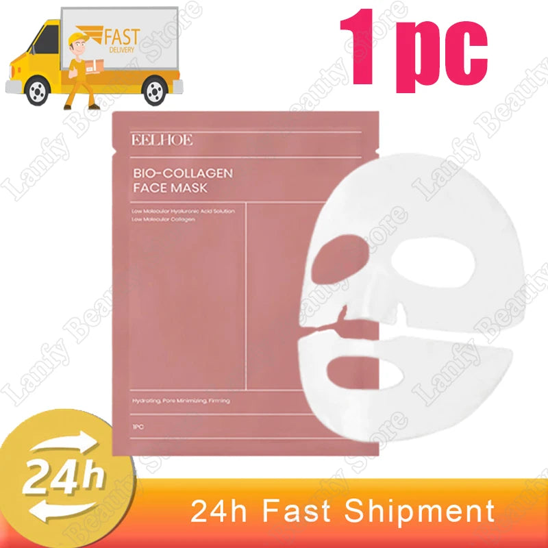 1/5/10PCs Bio Collagen Face Mask Shrink Pores Hydrating Skin Care