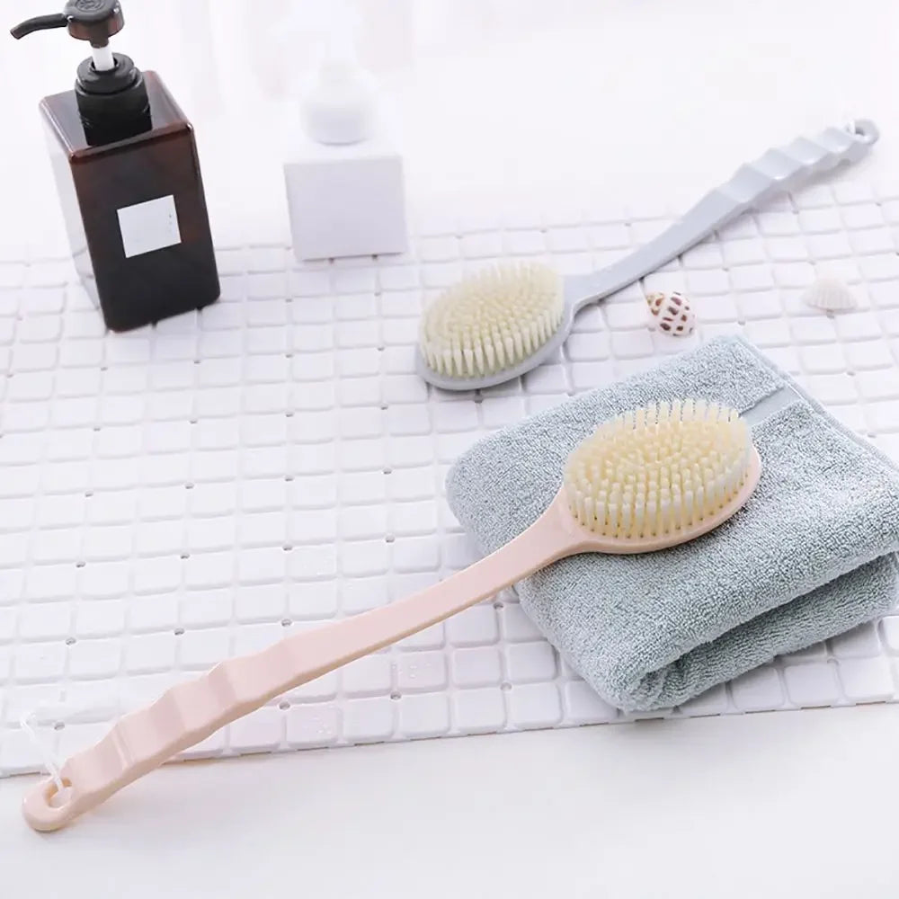 1pc Long Handle Bath Brush Soft Body Scrub Massager Accessories