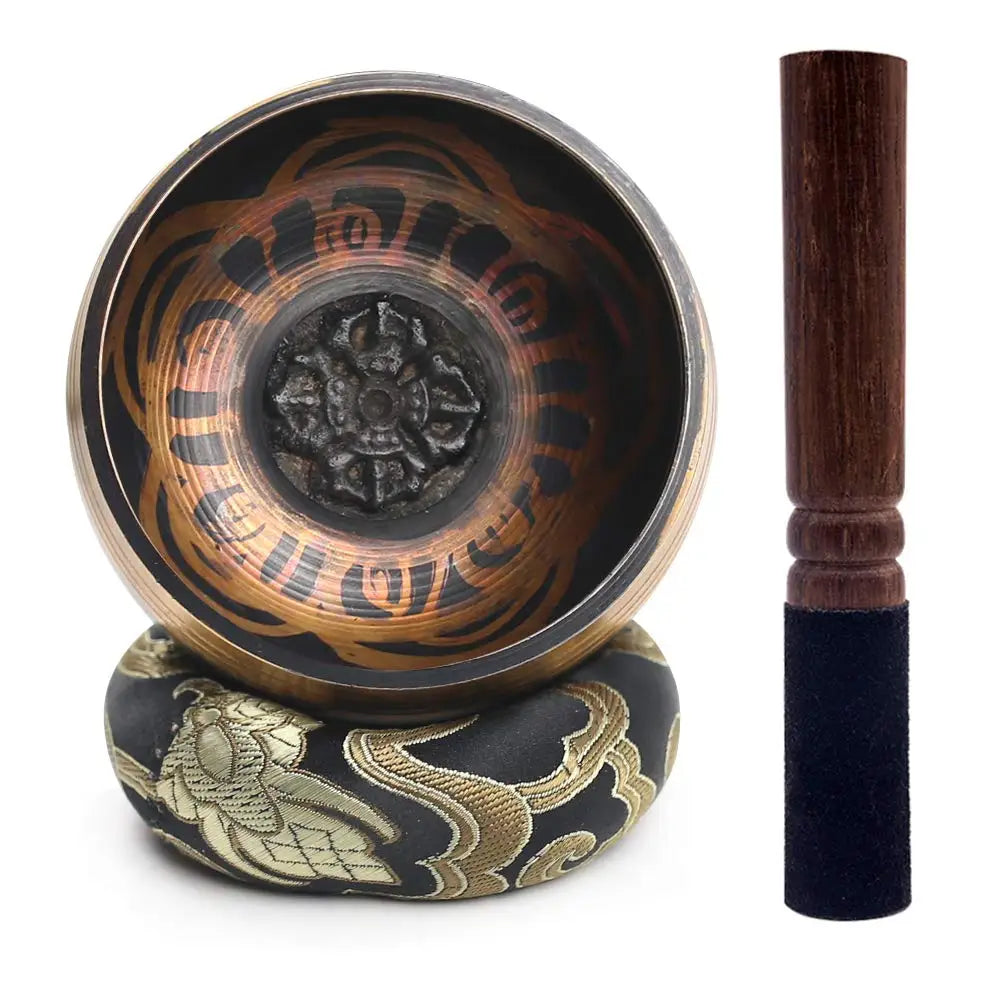 Tibetan Singing Bowl Set Lotus Unique Gift for Meditation