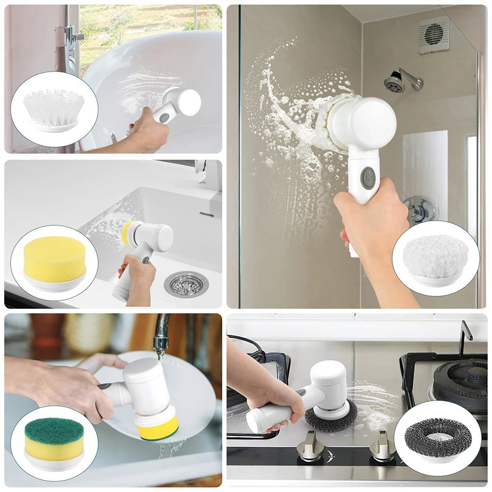 Electric Spin Scrubber USB Rechargeable Wireless Cleaning Brush