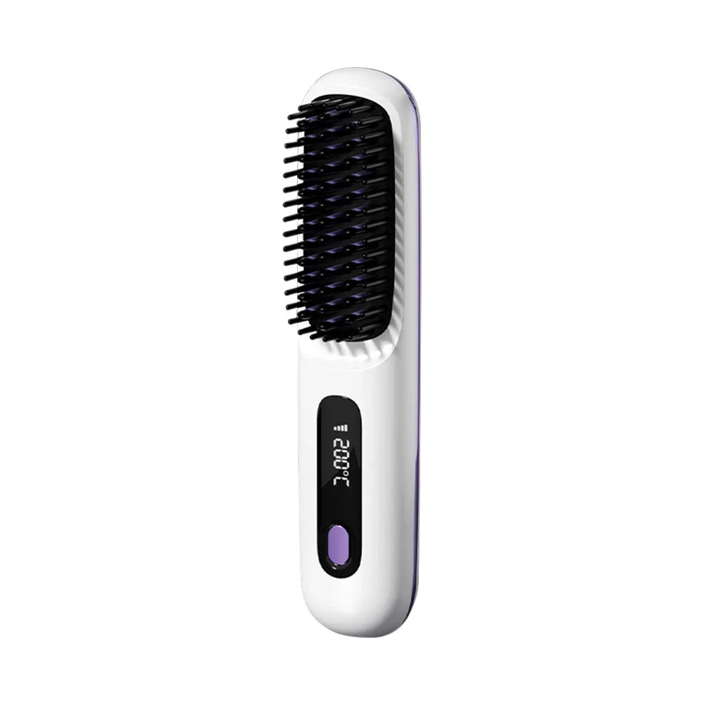 Wireless Straight Hair Comb Electric Hot Comb Mini Two-in-One Ceramic Curler