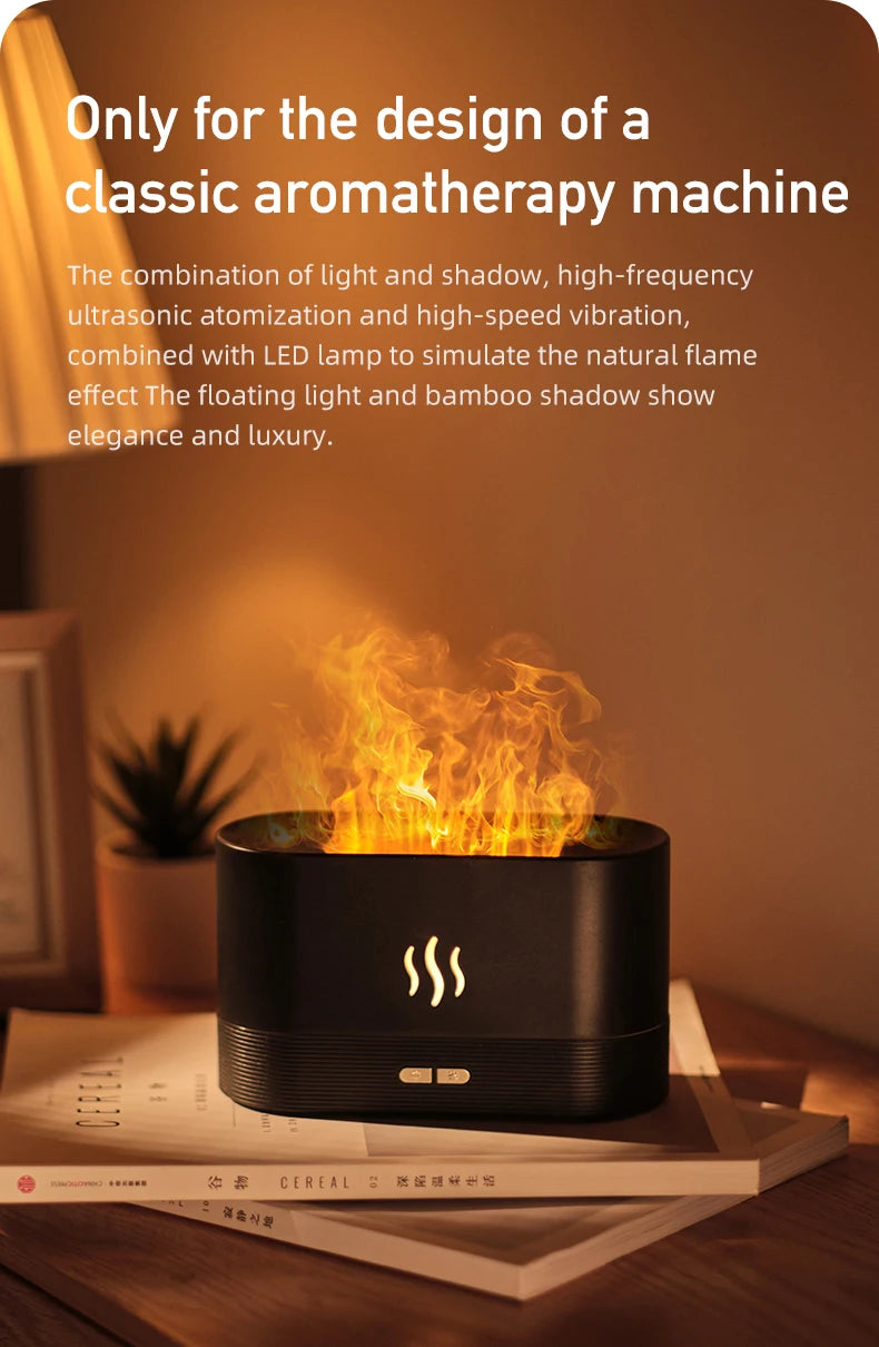 Vissko Aroma Diffuser Air Humidifier Ultrasonic Aromatherapy Flame Lamp