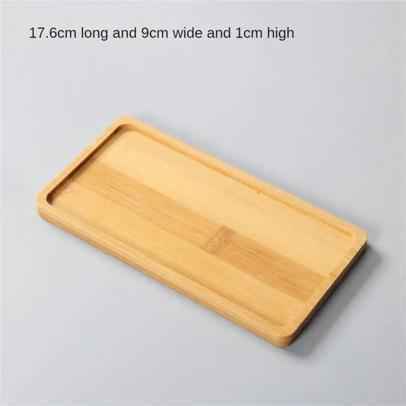 Elegant Multi Bamboo Tray Wood Saucer Flower Pot Tray Cup Pad Coaster Plate For Kitchen