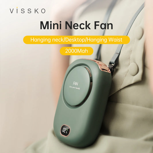 Vissko Portable Hanging Neck Fan with Adjustable Lanyard