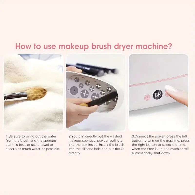 Electric Makeup Brushes Drying Machine 2 in 1 Cleaner Dryer