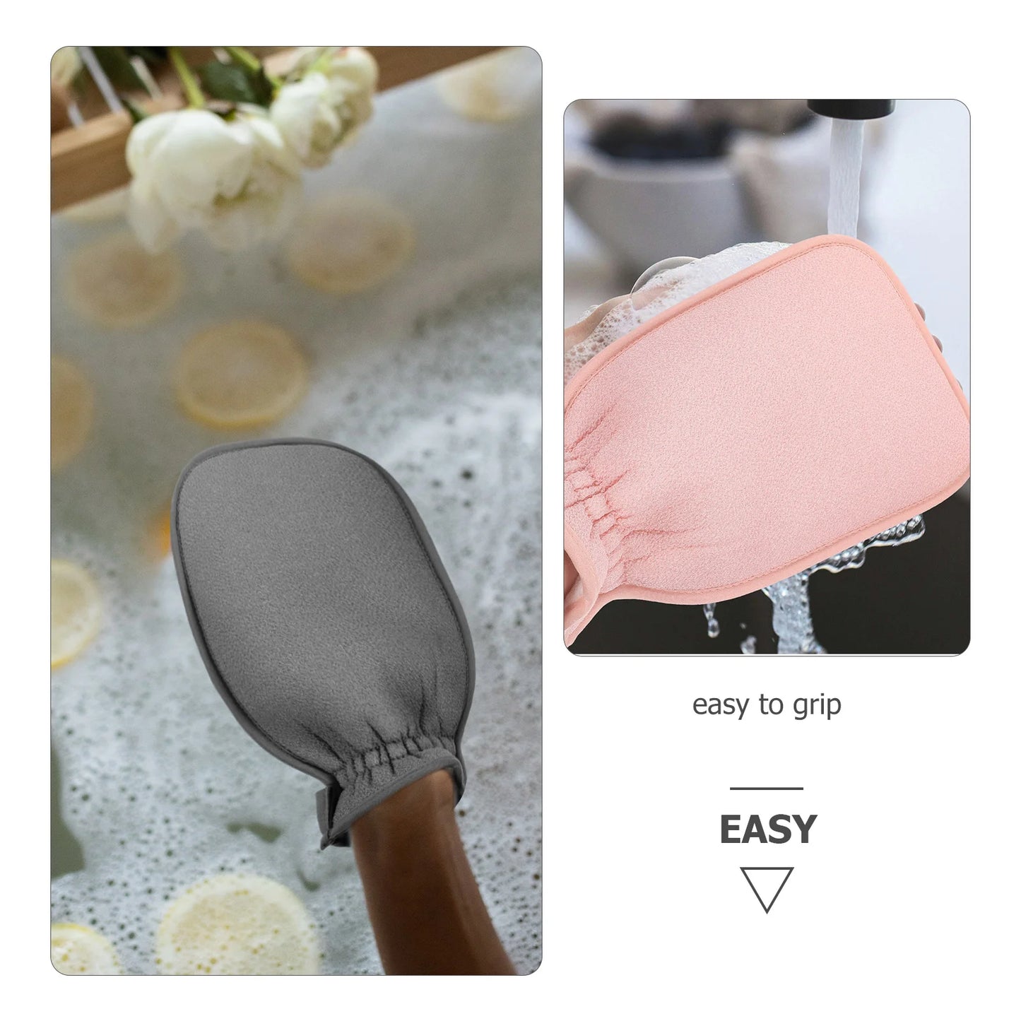 2 Pcs Clean Bath Towel Scrubber Glove for Adults Exfoliating Mitt