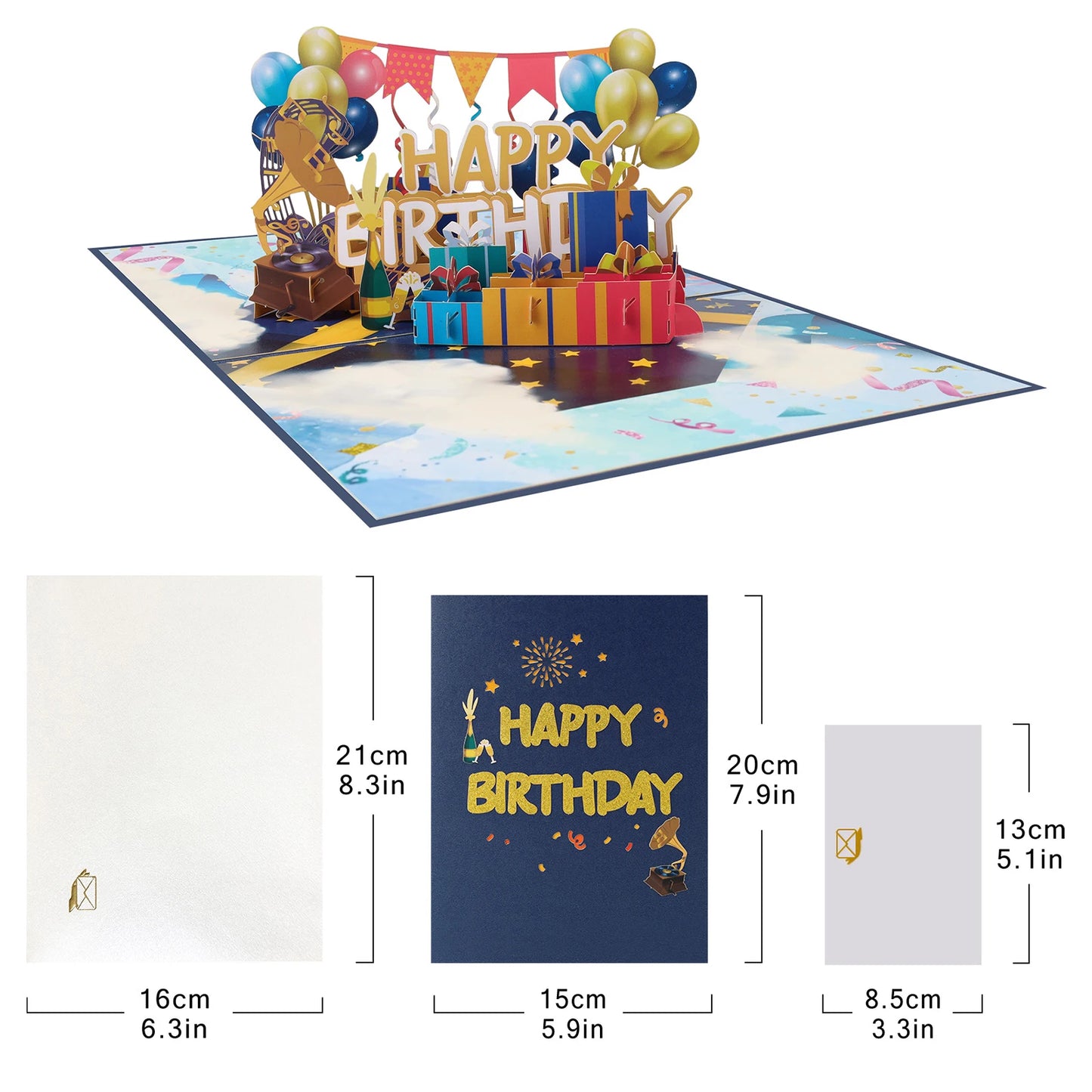 Happy Birthday Pop-up Card for Wife Husband Mom Dad Gift