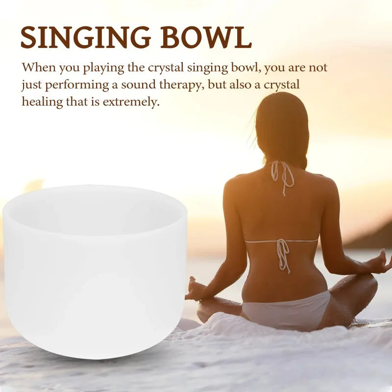 440HZ Crystal Bowl Healing Yoga Meditation 8 Inch Sound Therapy