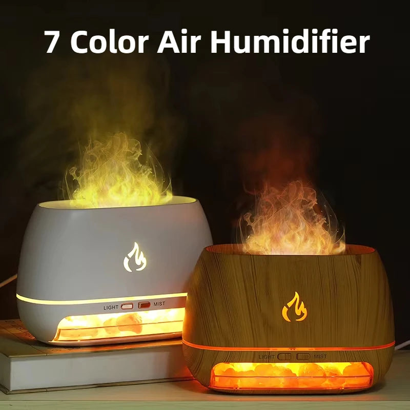 New Himalayan Crystal Salt Stone Aroma Humidifier with 3D Night Light