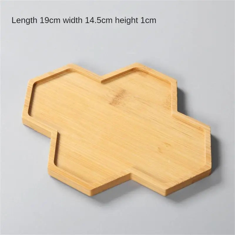 Elegant Multi Bamboo Tray Wood Saucer Flower Pot Tray Cup Pad Coaster Plate For Kitchen