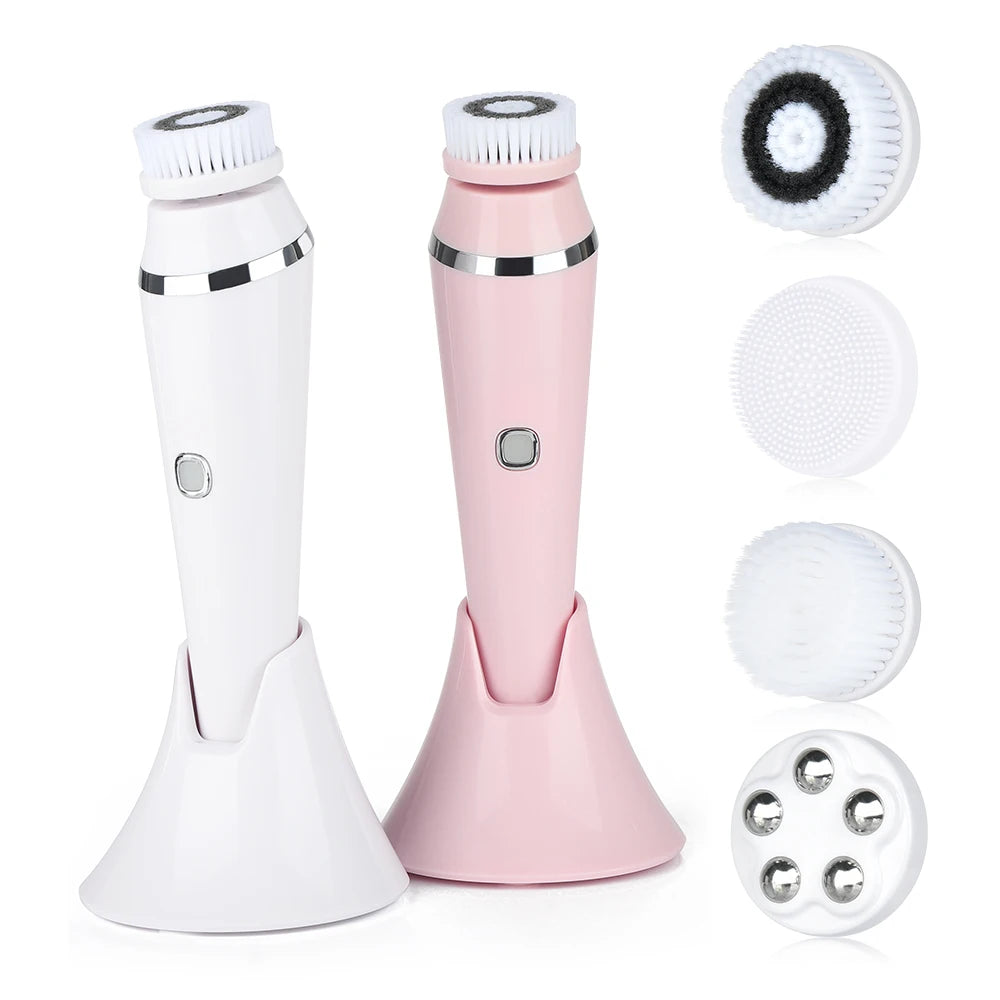 4 In 1 Electric Facial Cleansing Brush for Deep Pore Care