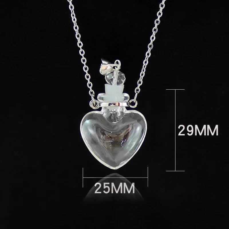 Fashion Crystal Aromatherapy Necklace Goldleaf Glass Pendant