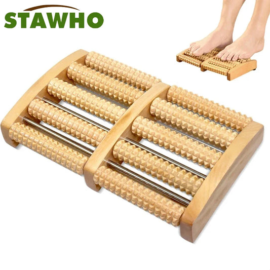 Wooden Foot Massage Roller Relieves Fatigue Foot Pain