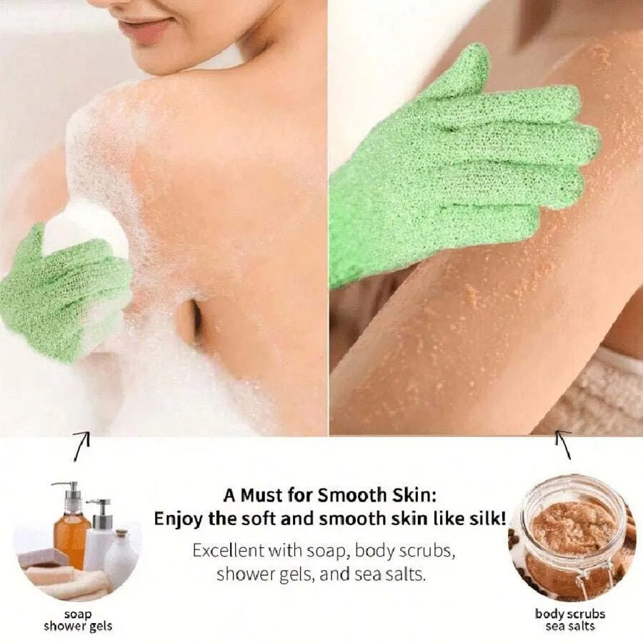 2pcs/6pcs/12pcs Reversible Exfoliating Shower Gloves for Luxurious Skin Care