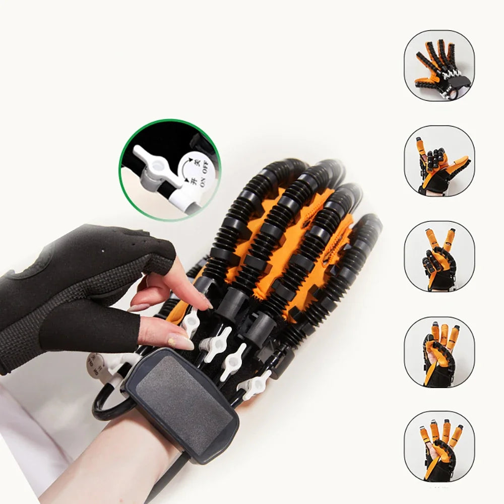 Stroke Rehabilitation Glove Finger Robot Trainer for Hemiplegia