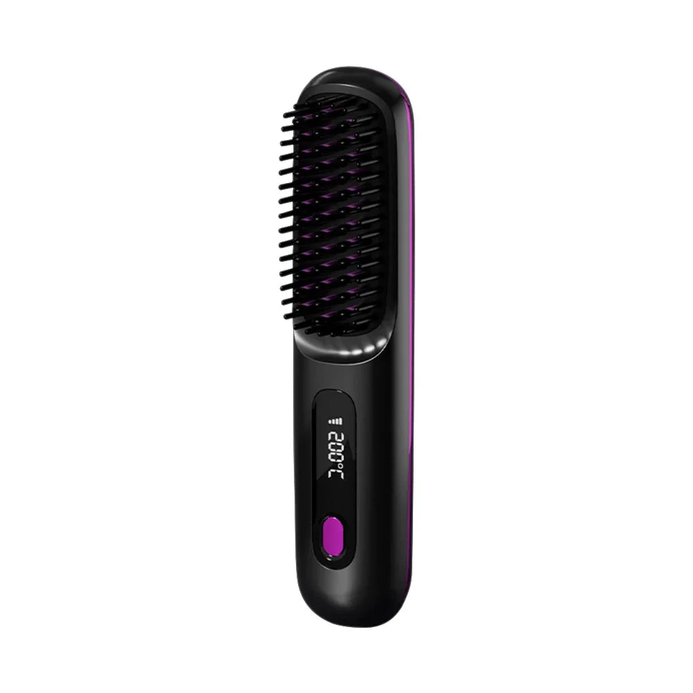 Wireless Straight Hair Comb Electric Hot Comb Mini Two-in-One Ceramic Curler