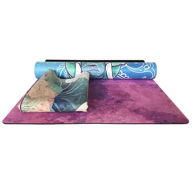 Customised 183mm Large Microfiber Yoga Mat Eco Friendly Suede