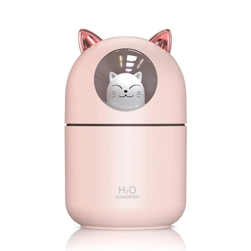 300ML Air Humidifier Cute Cat Ultra-Silent Aromatherapy