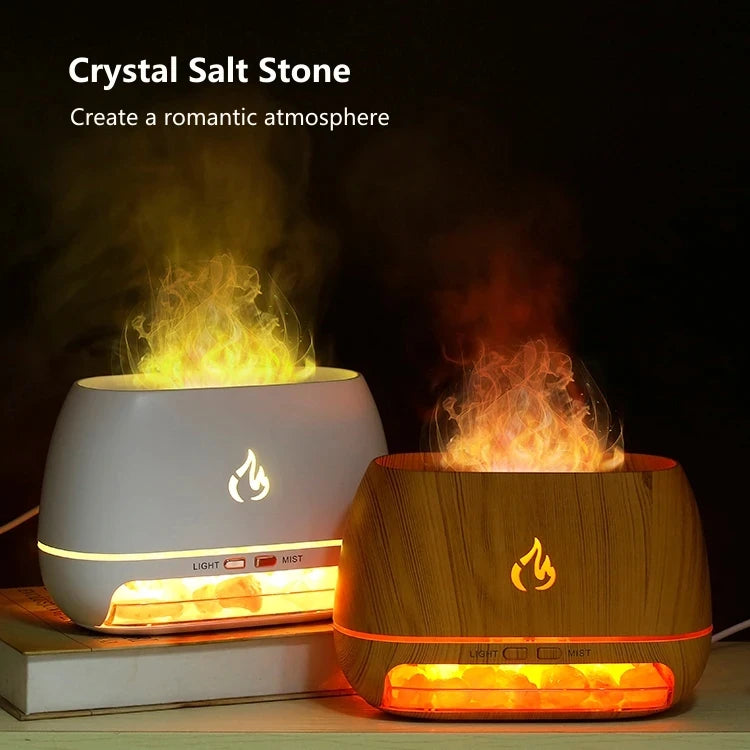 New Himalayan Crystal Salt Stone Aroma Humidifier with 3D Night Light