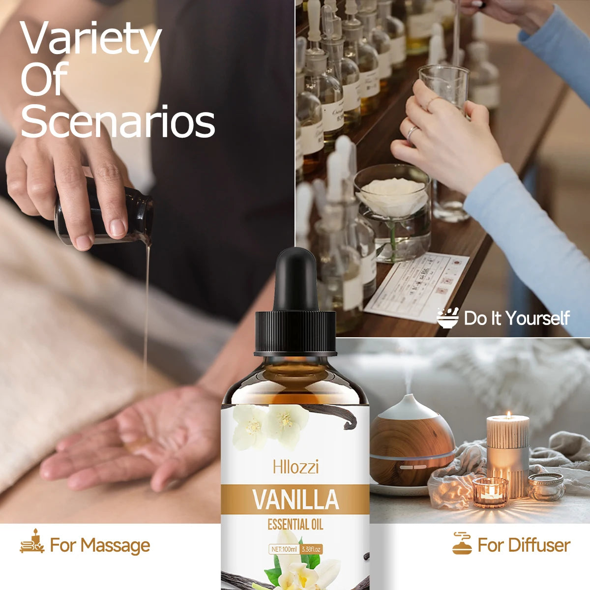 Vanilla Essential Oil for Face, Long-Lasting Fragrance