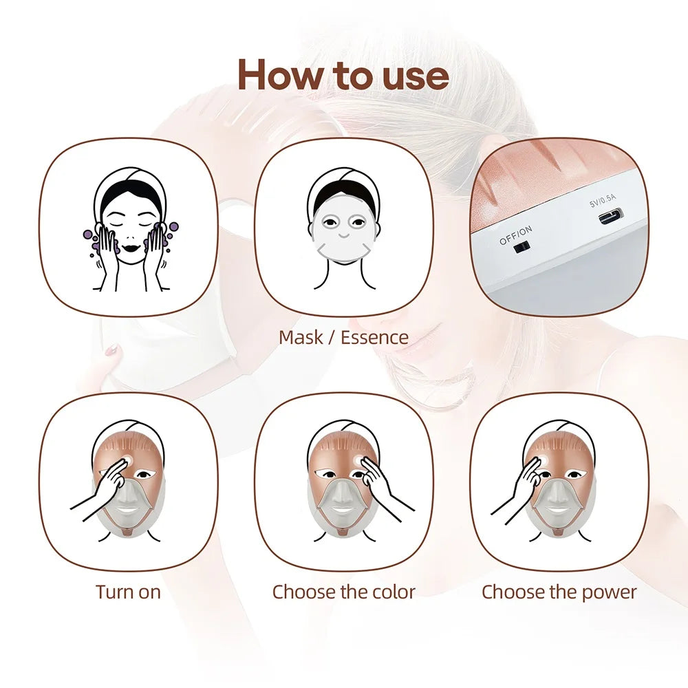 Foreverlily Mascarilla Facial LED Wireless Skin Care Device