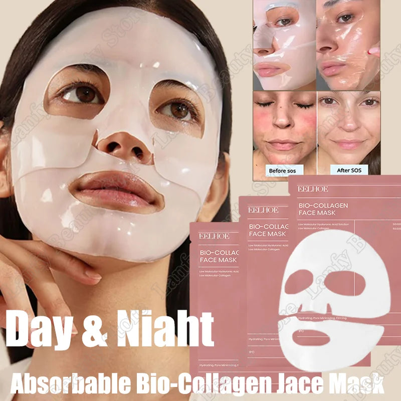 1/5/10PCs Bio Collagen Face Mask Shrink Pores Hydrating Skin Care