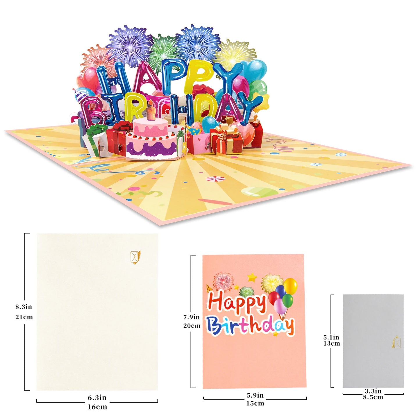 Happy Birthday Pop-up Card for Wife Husband Mom Dad Gift