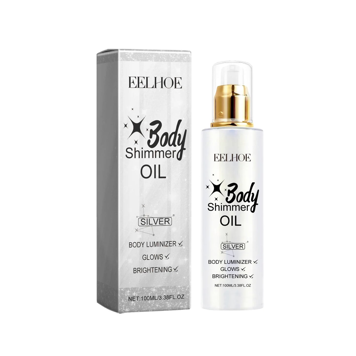 EELHOE 3D Body Oil with Shimmer for Moisturized Radiance