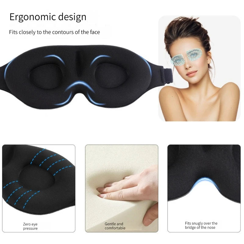 3D Sleep Mask Natural Sleeping Eye Mask Soft Portable Travel