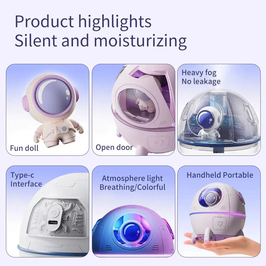 220mL Space Capsule Air Humidifier USB Rechargeable Aromatherapy Diffuser